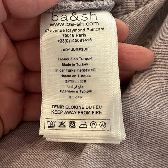 ba&sh Frida Denim Jumpsuit Faded Purple Wash Medium - Picture 11 of 13
